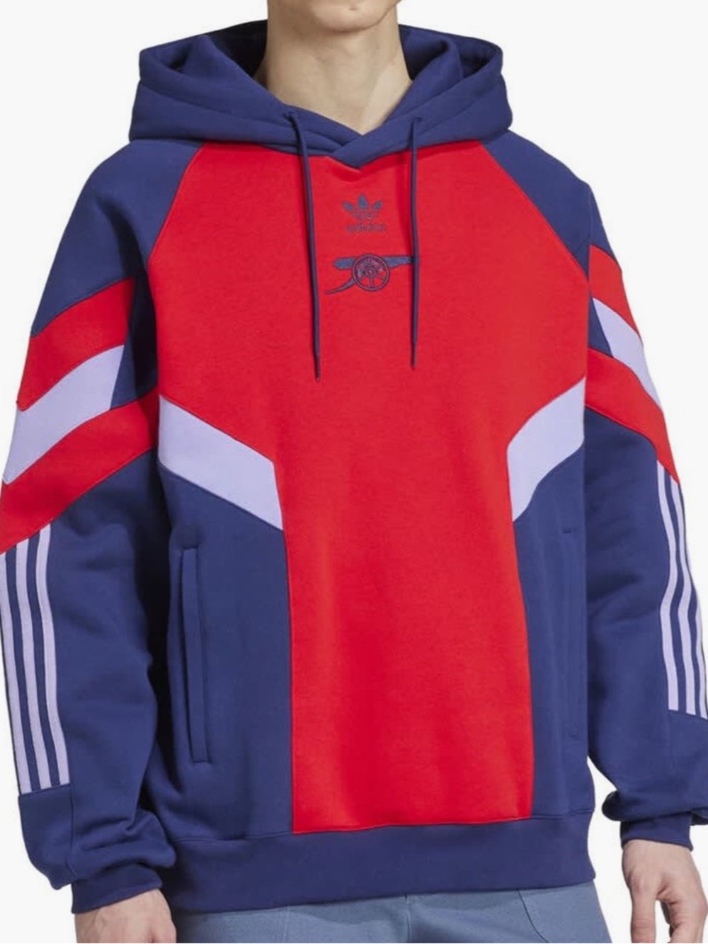 NEW⚽️ adidas Originals  Adult Arsenal 2024 Lifestyler Navy Pullover Hoodie $110 - Picture 3 of 5